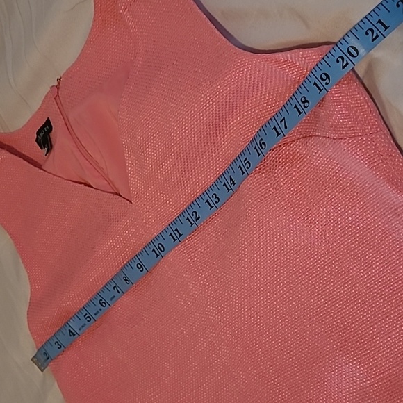 Talbots Pink V-neck Sleeveless Tweed Woven Texture Shift Dress Wmns 12 Career - Picture 12 of 15